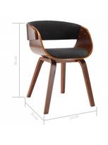 islenkta mediena - Valgomojo kėdė VLX Bent Wood 278861, pilka/tamsiai ruda, 6 vnt. - 7 nuotrauka