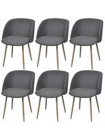 kedes 6 valgomojo - Valgomojo kėdė VLX Dining Chairs 273947, tamsiai pilka, 6 vnt. - 1 nuotrauka