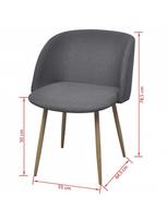 kedes 6 valgomojo - Valgomojo kėdė VLX Dining Chairs 273947, tamsiai pilka, 6 vnt. - 7 nuotrauka