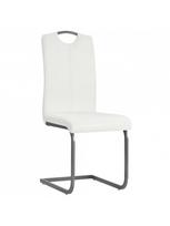 dirbtines odos kedes 4 - Valgomojo kėdė VLX Dining Chairs 246196, balta, 4 vnt. - 3 nuotrauka
