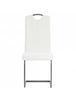 dirbtines odos kedes 4 - Valgomojo kėdė VLX Dining Chairs 246196, balta, 4 vnt. - 4 nuotrauka