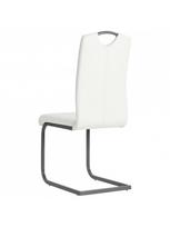 dirbtines odos kedes 4 - Valgomojo kėdė VLX Dining Chairs 246196, balta, 4 vnt. - 5 nuotrauka