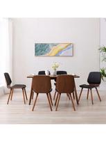 Valgomojo kėdė VLX Dining Chairs, ruda/juoda, 2 vnt.