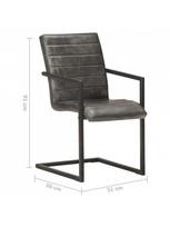 sodo kedes pigu - Valgomojo kėdė VLX Leather 321842, juoda/pilka, 2 vnt. - 6 nuotrauka