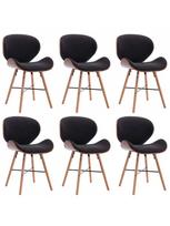 kedes 6 valgomojo - Valgomojo kėdė VLX Dining Chairs, tamsiai pilka, 6 vnt. - 2 nuotrauka