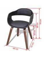islenkta mediena - Valgomojo kėdė VLX Faux Leather 271945, juoda, 4 vnt. - 6 nuotrauka