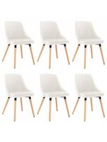 islenkta mediena - Valgomojo kėdė VLX Dining Chairs, kreminė, 6 vnt. - 1 nuotrauka