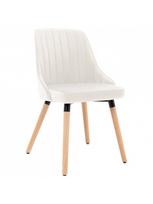 islenkta mediena - Valgomojo kėdė VLX Dining Chairs, kreminė, 6 vnt. - 2 nuotrauka