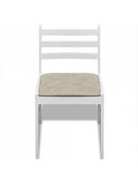 kede balta medine - Valgomojo kėdė VLX Dining Chairs, balta, 6 vnt. - 3 nuotrauka