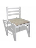 kede balta medine - Valgomojo kėdė VLX Dining Chairs, balta, 6 vnt. - 4 nuotrauka