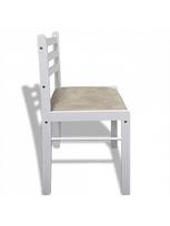 kede balta medine - Valgomojo kėdė VLX Dining Chairs, balta, 6 vnt. - 5 nuotrauka