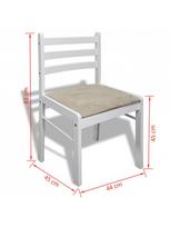 kede balta medine - Valgomojo kėdė VLX Dining Chairs, balta, 6 vnt. - 6 nuotrauka