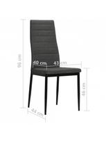 kedes 6 valgomojo - Valgomojo kėdė VLX Dining Chairs 275379, tamsiai pilka, 6 vnt. - 7 nuotrauka
