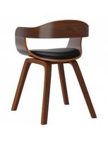 dirbtines odos kedes 4 - Valgomojo kėdė VLX Bentwood 3092383, juoda/medžio, 4 vnt. - 6 nuotrauka