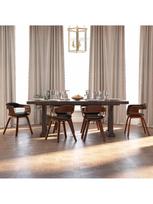 Valgomojo kėdė VLX Dining Chair, ruda/juoda, 6 vnt.