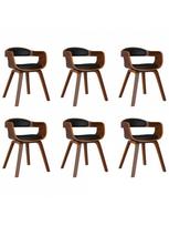 kedes 6 valgomojo - Valgomojo kėdė VLX Dining Chair, ruda/juoda, 6 vnt. - 2 nuotrauka