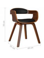 kedes 6 valgomojo - Valgomojo kėdė VLX Dining Chair, ruda/juoda, 6 vnt. - 7 nuotrauka