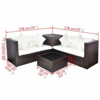 Sodo baldų komplektas VLX 4 Piece Garden Lounge Set with Cushions 42892