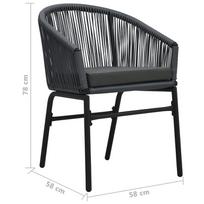 Sodo baldų komplektas VLX 3 Piece Bistro Set w/ Cushions 48140