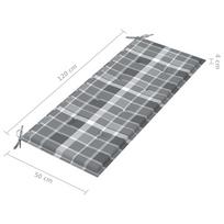 Suoliukas VLX Folding Garden Bench With Cushion 3063863, rudas/pilkas