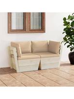 lauko dviviete sofa - Sodo sofa VLX 3063387, ruda/smėlio - 1 nuotrauka