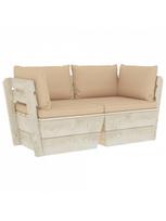 lauko dviviete sofa - Sodo sofa VLX 3063387, ruda/smėlio - 2 nuotrauka