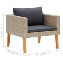 Sodo kėdė VLX Garden Sofa 310219, juoda/smėlio