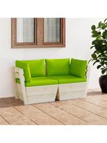 sodo baldai is paleciu - Sodo sofa VLX 3063395, ruda/žalia - 1 nuotrauka