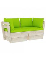 sodo baldai is paleciu - Sodo sofa VLX 3063395, ruda/žalia - 2 nuotrauka