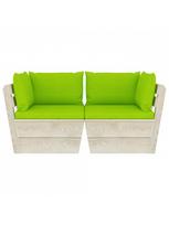 sodo baldai is paleciu - Sodo sofa VLX 3063395, ruda/žalia - 4 nuotrauka