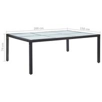Lauko stalas VLX Outdoor Dining Table 46129, juodas