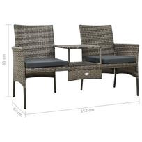 Lauko baldų komplektas VLX 2 Seater Garden Sofa with Tea Table & Stools 313593, pilkas/rudas, 4 vietų