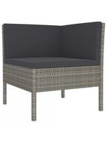 lauko baldai 4 vietu - Lauko baldų komplektas VLX 6 Piece Garden Lounge Set Poly Rattan, pilkas/rudas, 4 vietų - 3 nuotrauka