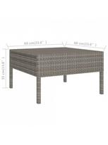 lauko baldai 4 vietu - Lauko baldų komplektas VLX 6 Piece Garden Lounge Set Poly Rattan, pilkas/rudas, 4 vietų - 6 nuotrauka