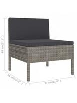 lauko baldai 4 vietu - Lauko baldų komplektas VLX 6 Piece Garden Lounge Set Poly Rattan, pilkas/rudas, 4 vietų - 8 nuotrauka