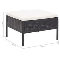 Lauko baldų komplektas VLX 3 Piece Garden Lounge Set 48956, juodas/kreminės spalvos, 3 vietų