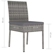 Lauko baldų komplektas VLX 5 Piece Garden Dining Set 3065701, juodas/pilkas, 4-2 vietų