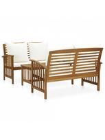 lauko baldai 4 vietu - Lauko baldų komplektas VLX 3 Piece Garden Lounge Set 3057976, kreminės spalvos/rudas, 4 vietų - 1 nuotrauka