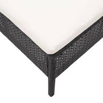 Lauko baldų komplektas VLX Poly Rattan Lounge Set 3 Piece, juodas/kreminės spalvos, 3 vietų