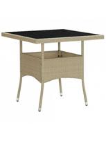 lauko baldu 2 vietu - Lauko baldų komplektas VLX Garden Dining Set Poly Rottan, kreminės spalvos/rudas, 2 vietų - 3 nuotrauka