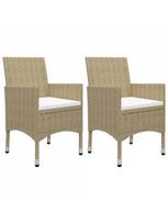 lauko baldu 2 vietu - Lauko baldų komplektas VLX Garden Dining Set Poly Rottan, kreminės spalvos/rudas, 2 vietų - 5 nuotrauka