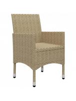 lauko baldu 2 vietu - Lauko baldų komplektas VLX Garden Dining Set Poly Rottan, kreminės spalvos/rudas, 2 vietų - 7 nuotrauka