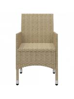 lauko baldu 2 vietu - Lauko baldų komplektas VLX Garden Dining Set Poly Rottan, kreminės spalvos/rudas, 2 vietų - 8 nuotrauka