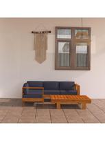 lauko baldai 4 vietu - Lauko baldų komplektas VLX 5 Piece Garden Lounge Set 3057951, pilkas/rudas, 4 vietų - 2 nuotrauka