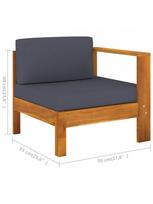 lauko baldai 4 vietu - Lauko baldų komplektas VLX 5 Piece Garden Lounge Set 3057951, pilkas/rudas, 4 vietų - 8 nuotrauka