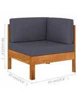 lauko baldai 4 vietu - Lauko baldų komplektas VLX 5 Piece Garden Lounge Set 3057951, pilkas/rudas, 4 vietų - 9 nuotrauka