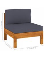 lauko baldai 4 vietu - Lauko baldų komplektas VLX 5 Piece Garden Lounge Set 3057951, pilkas/rudas, 4 vietų - 10 nuotrauka