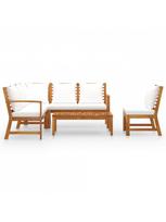 lauko baldai - Lauko baldų komplektas VLX 5 Piece Garden Lounge Set 3057770, kreminės spalvos, 6 vietų - 3 nuotrauka