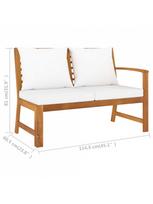 lauko baldai - Lauko baldų komplektas VLX 5 Piece Garden Lounge Set 3057770, kreminės spalvos, 6 vietų - 8 nuotrauka