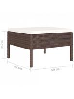baldai - Lauko baldų komplektas VLX Leisure Furniture Set 3056965, kreminės spalvos/rudas, 2-4 vietų - 6 nuotrauka
